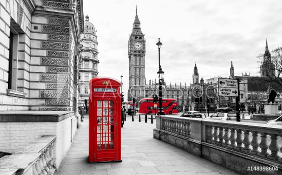 Picture of London Telephone Booth and Big Ben